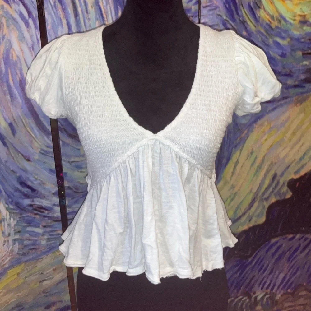 Free People small white Charlotte tie back top - Picture 4 of 5